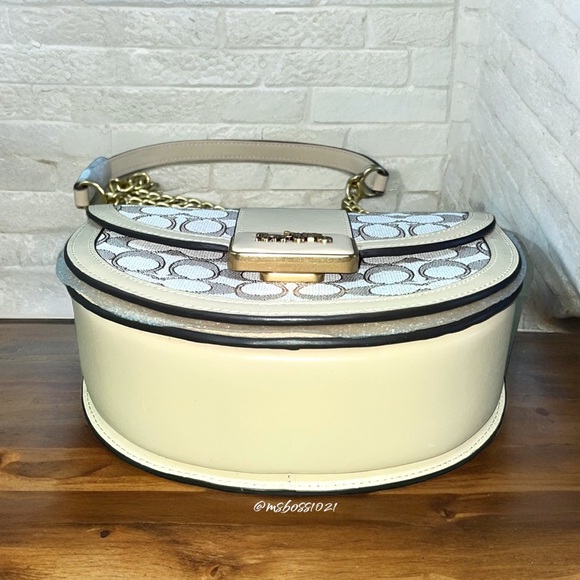 Coach Signature Jacquard Alie Saddle Bag in Stone Ivory NWT - Picture 5 of 6